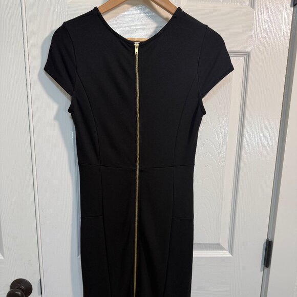 Felicity + Coco Womens Cap Sleeve Full Back Zipper Navy Pencil Midi Dress Medium - Picture 3 of 6